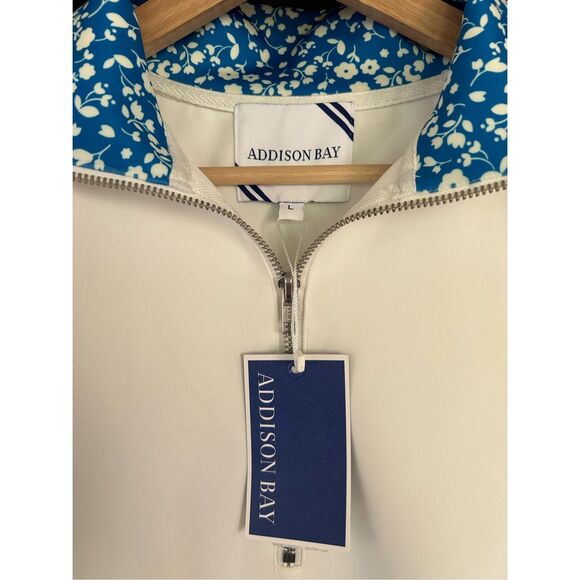NWT Addison Bay Poplar Pullover In White & Blue Size Large - Picture 6 of 13